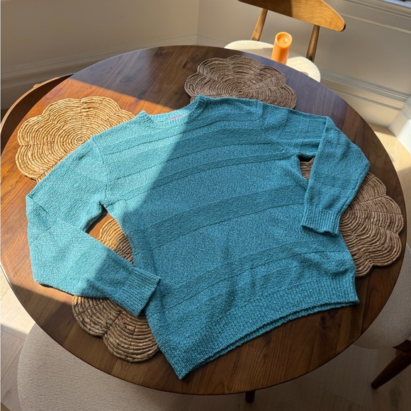 The Elder Statesman Other - The Elder Statesman Teal Crew Neck Sweater
